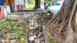 50 Meter dari Rujab Wakil Bupati Sikka, Sampah Sumbat Selokan di Jl. Soekarno-Hatta Maumere