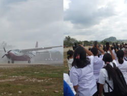 Pendaratan Perdana Kefa Air di Bandara Jack Ukat Disambut Antusias, Warga Harapkan Subsidi Tiket